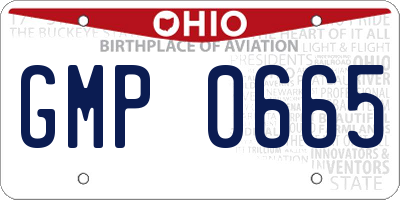 OH license plate GMP0665