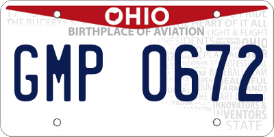 OH license plate GMP0672