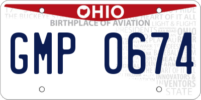 OH license plate GMP0674