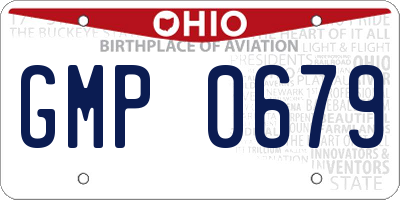 OH license plate GMP0679