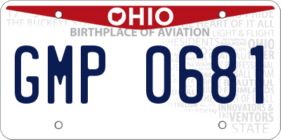 OH license plate GMP0681
