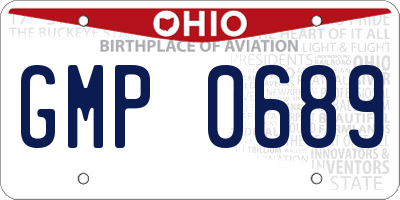 OH license plate GMP0689