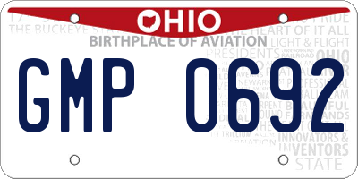 OH license plate GMP0692