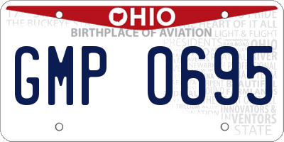 OH license plate GMP0695