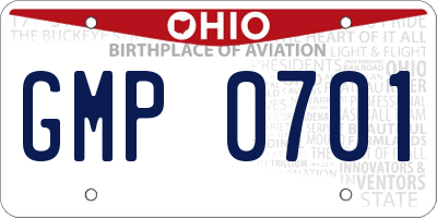 OH license plate GMP0701