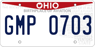 OH license plate GMP0703