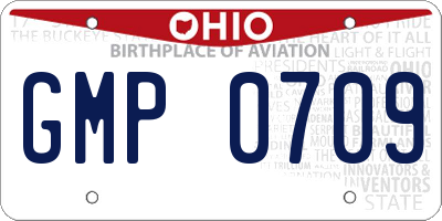 OH license plate GMP0709