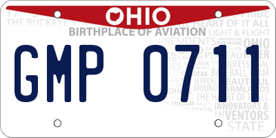 OH license plate GMP0711