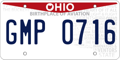 OH license plate GMP0716
