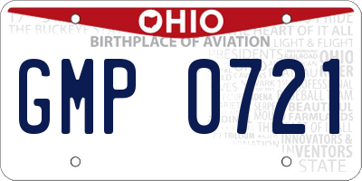 OH license plate GMP0721