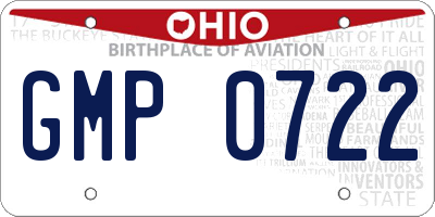 OH license plate GMP0722