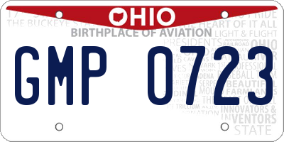 OH license plate GMP0723
