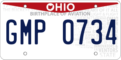 OH license plate GMP0734