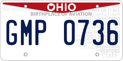 OH license plate GMP0736