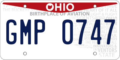 OH license plate GMP0747