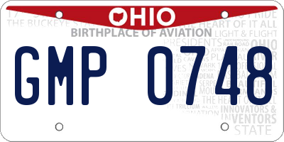 OH license plate GMP0748
