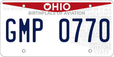 OH license plate GMP0770