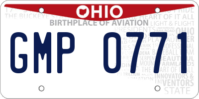OH license plate GMP0771