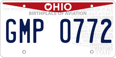 OH license plate GMP0772