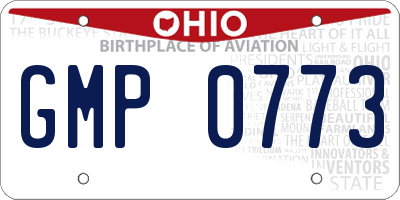 OH license plate GMP0773