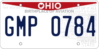 OH license plate GMP0784