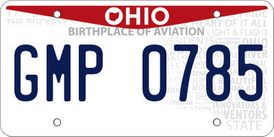 OH license plate GMP0785