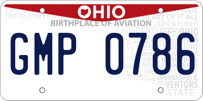 OH license plate GMP0786