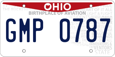 OH license plate GMP0787