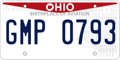OH license plate GMP0793