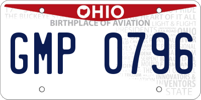 OH license plate GMP0796