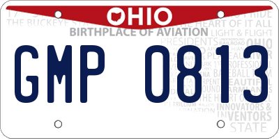 OH license plate GMP0813