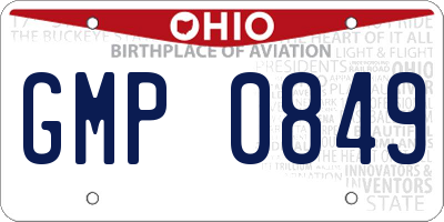 OH license plate GMP0849