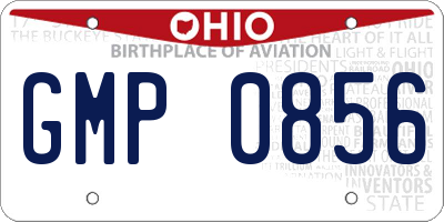 OH license plate GMP0856
