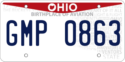 OH license plate GMP0863
