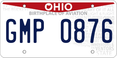 OH license plate GMP0876