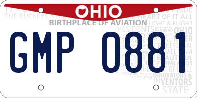 OH license plate GMP0881