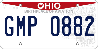 OH license plate GMP0882
