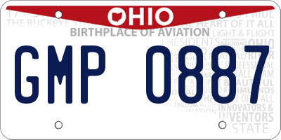 OH license plate GMP0887