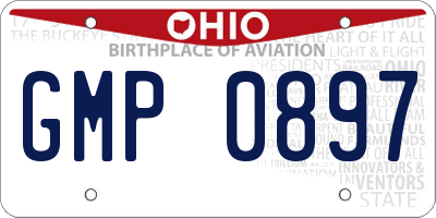 OH license plate GMP0897