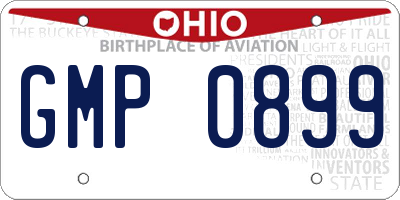 OH license plate GMP0899