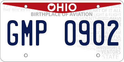 OH license plate GMP0902