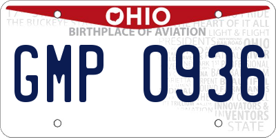 OH license plate GMP0936
