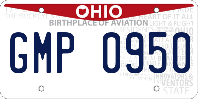 OH license plate GMP0950
