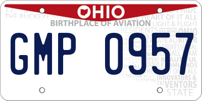 OH license plate GMP0957