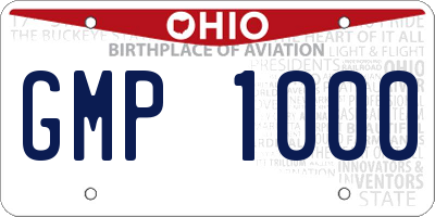OH license plate GMP1000