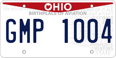 OH license plate GMP1004