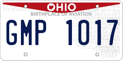 OH license plate GMP1017