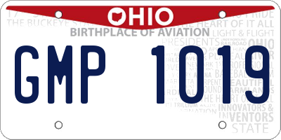 OH license plate GMP1019