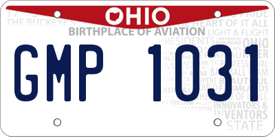 OH license plate GMP1031