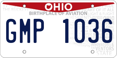 OH license plate GMP1036